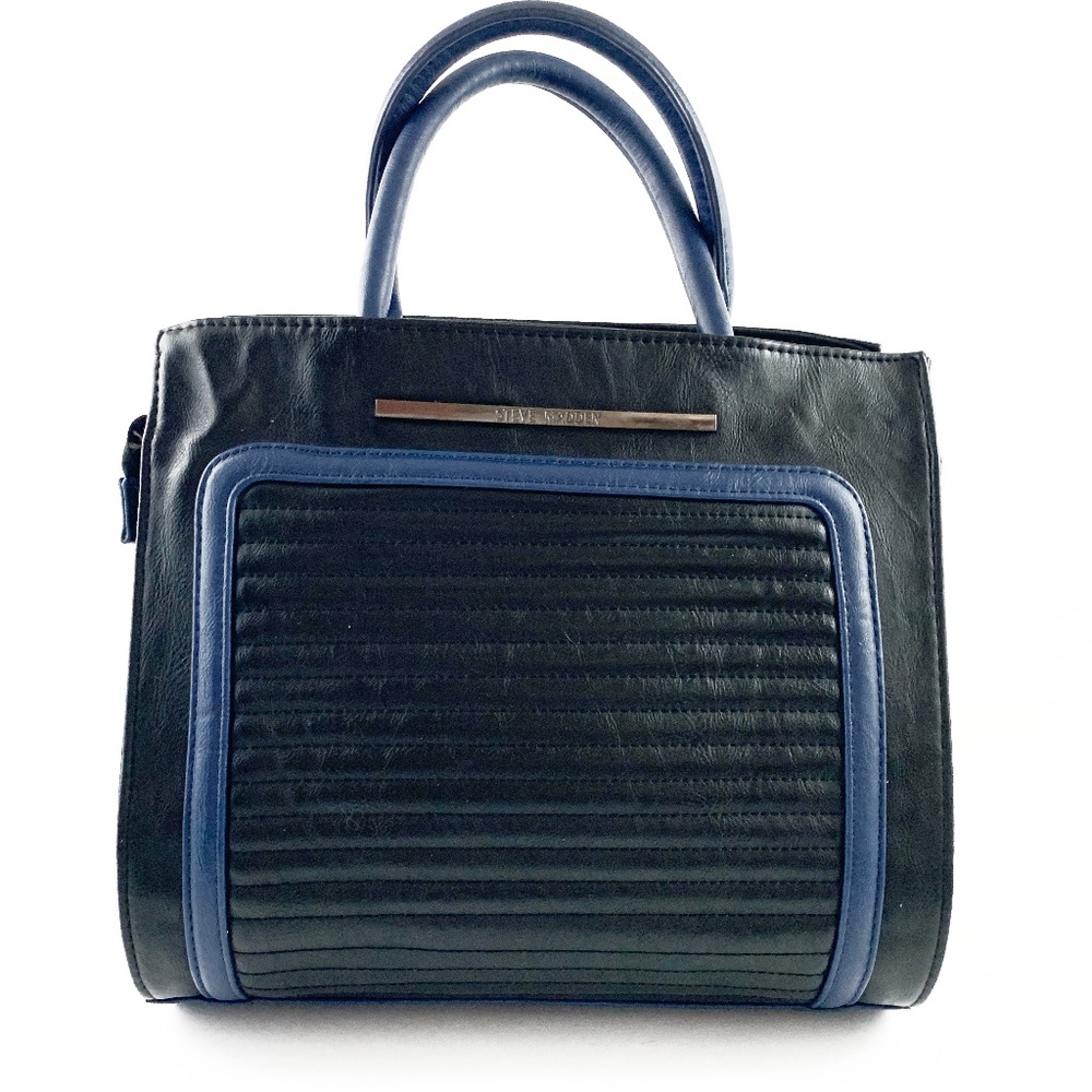 Y2K - Steve Madden Black & Blue Moto Style Purse